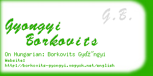 gyongyi borkovits business card